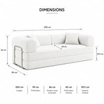 Canapé Joséphine Velours Côtelé Ivoire | Canapé-Lit Modulaire XXL 200 cm