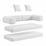 Canapé Joséphine Velours Côtelé Ivoire | Canapé-Lit Modulaire XXL 200 cm
